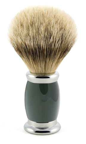 Edwin Jagger – Bulbous Green Silver Tip Shaving Brush