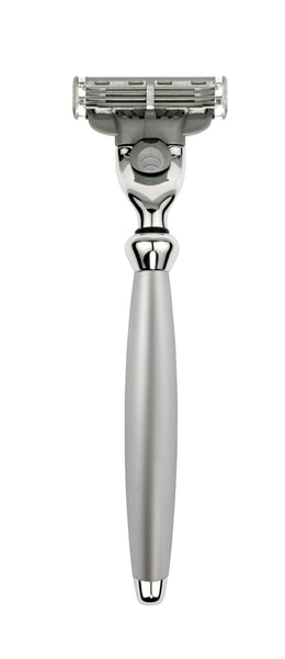 Edwin Jagger – Bulbous Satin Chrome Mach3 Razor Edwin Jagger – Bulbous Satin Chrome Mach3 Razor