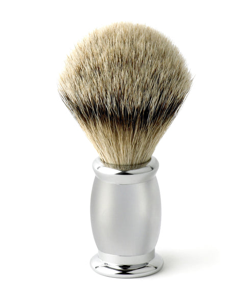 Edwin Jagger – Bulbous Satin Chrome Silver Tip Shaving Brush Edwin Jagger – Bulbous Satin Chrome Silver Tip Shaving Brush
