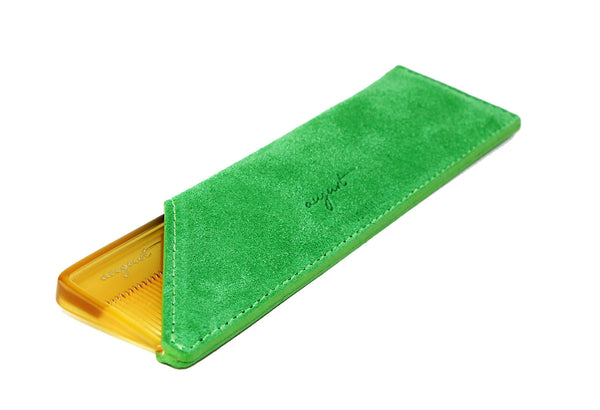 August Grooming – Green Suede Comb Case