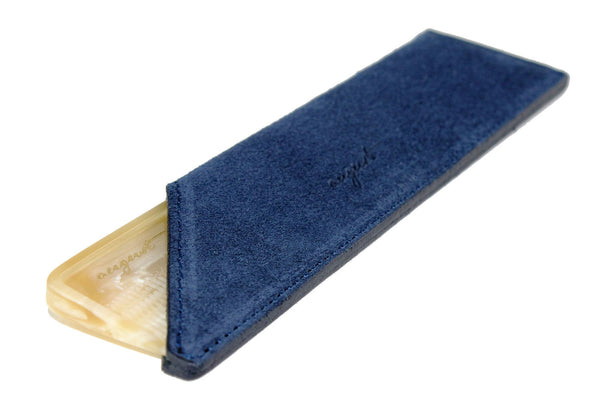 August Grooming – Navy Suede Comb Case