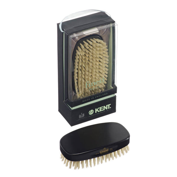 Kent – Military Ebony Wood White Bristle Brush MN1B
