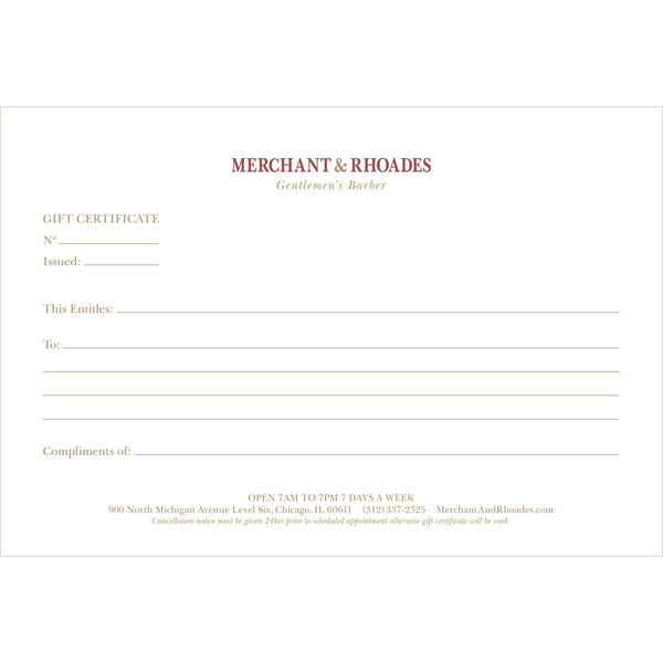 (Redeemable IN-STORE ONLY) Merchant & Rhoades Gift Certificate