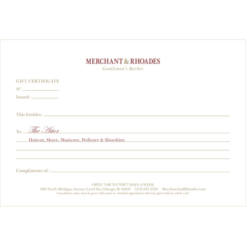 Merchant & Rhoades Gift Certificate (IN-STORE ONLY) - "The Michigan Avenue" Package