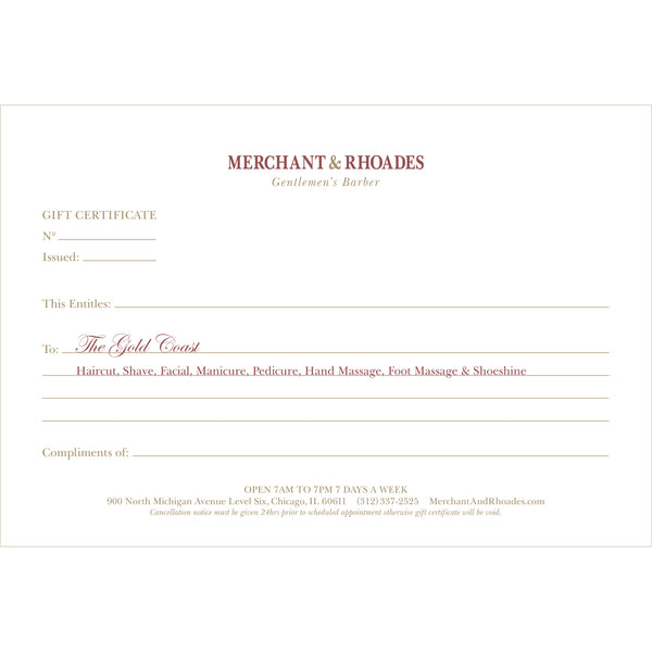 Merchant & Rhoades Gift Certificate (IN-STORE ONLY) - "The Gold Coast" Package
