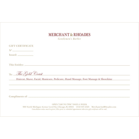 Merchant & Rhoades Gift Certificate (IN-STORE ONLY) - "The Oak Street" Package