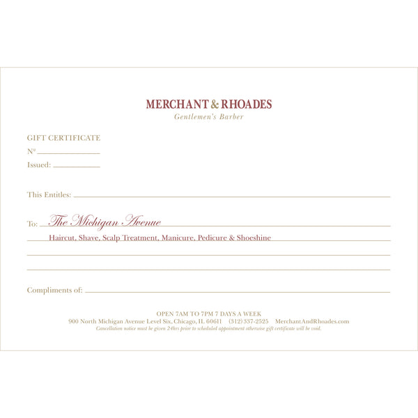 Merchant & Rhoades Gift Certificate (IN-STORE ONLY) - "The Michigan Avenue" Package