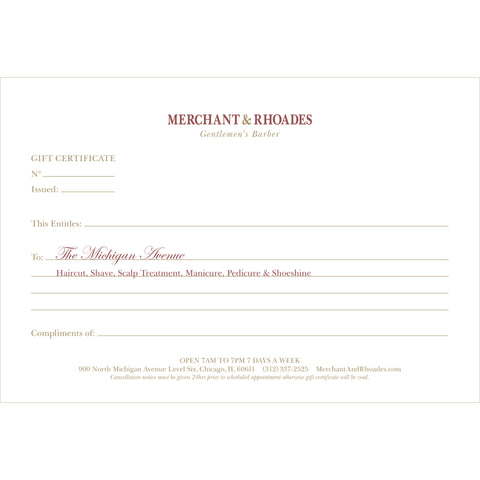 Merchant & Rhoades Gift Certificate (IN-STORE ONLY) - "The Oak Street" Package