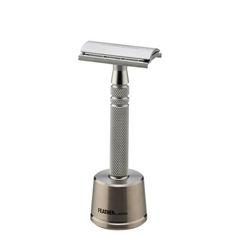 Feather – Stainless Steel Double Edge Razor and Stand