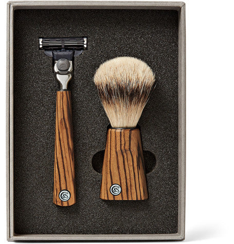 Czech & Speake – Zebrano Wood Shave Set