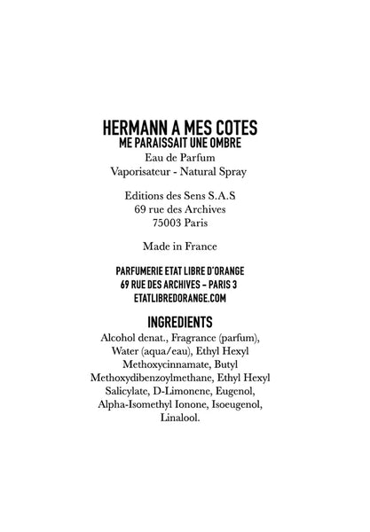 Etat Libre D'Orange – Hermann A Mes Cotes Me Parassait Une Ombre EDP