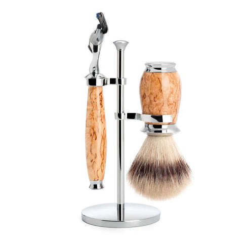 Mühle – Purist Karelian Masur Birch Silvertip Fibre & Fusing Shaving Set