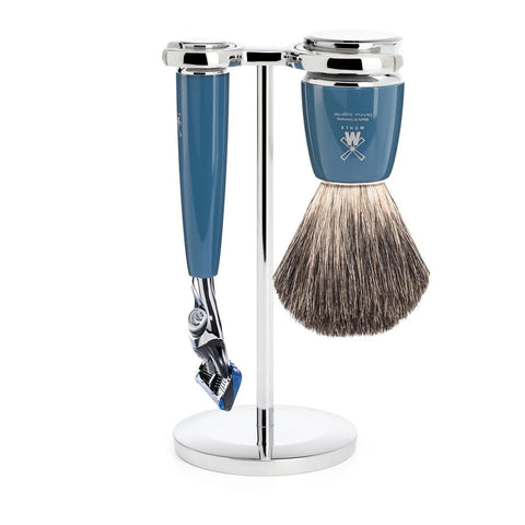 Mühle – Rytmo Petrol Blue Pure Badger & Fusion Shaving Set