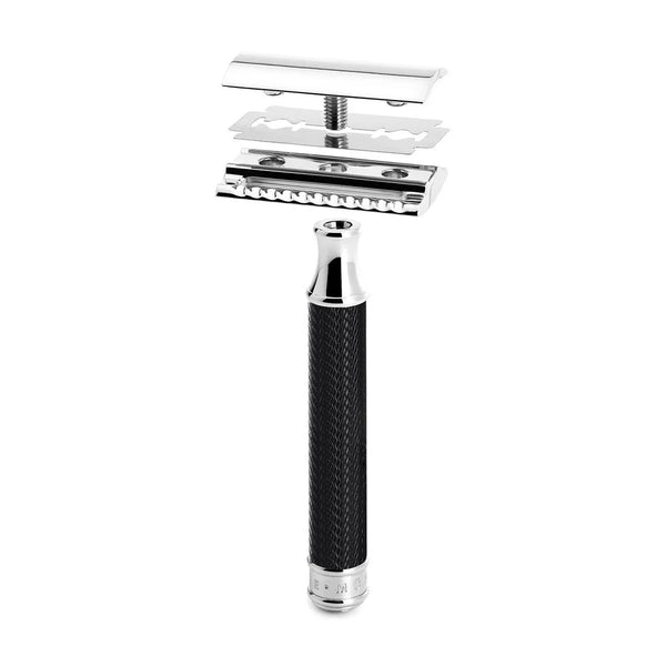 Mühle – Traditional Black Resin Silvertip & Safety Closed Comb Shaving Set