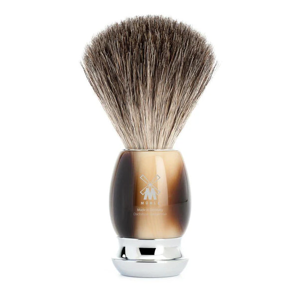 Mühle – Vivo Brown Horn Pure Badger & Mach3 Shaving Set with Bowl