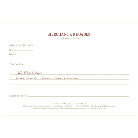 Merchant & Rhoades Gift Certificate (IN-STORE ONLY) - "The Gold Coast" Package