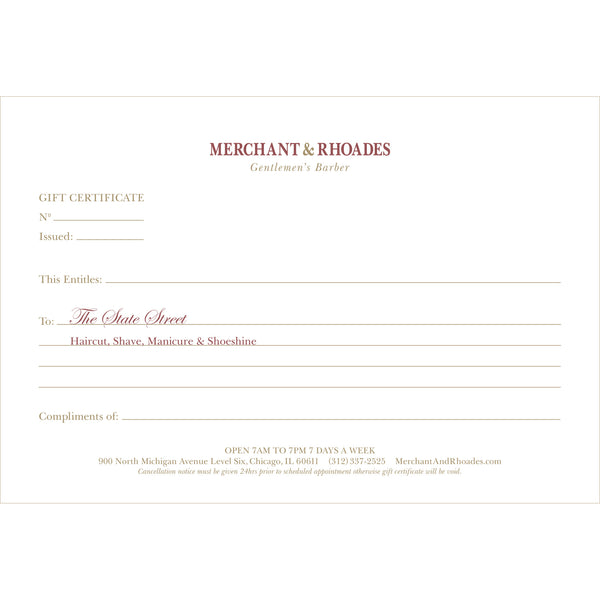 Merchant & Rhoades Gift Certificate (IN-STORE ONLY) - "The State Street" Package